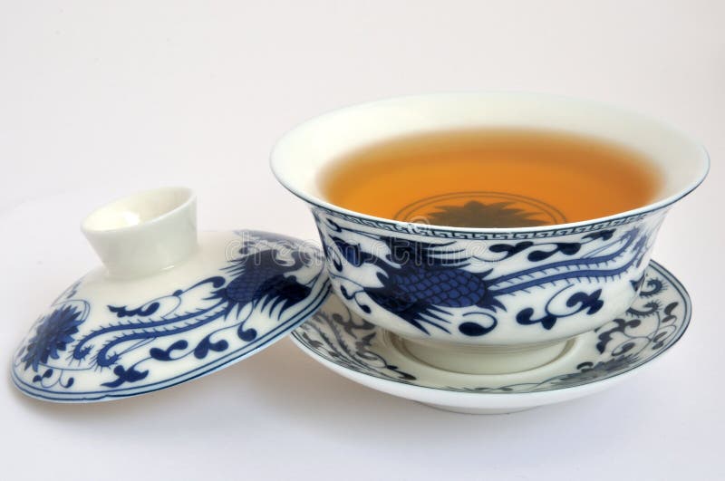 Chinese blue Painting tea cup and tea