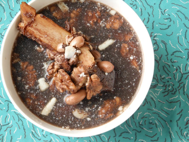 Chinese Bones Soup with Walnuts Stock Image Image of bones, crepe 74719289
