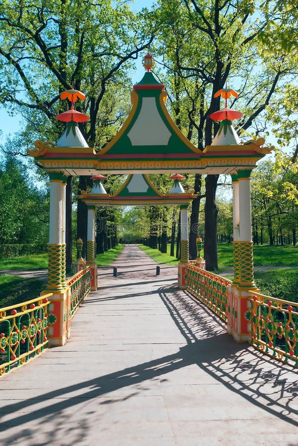 Chinese bridge in the park of Pushkin