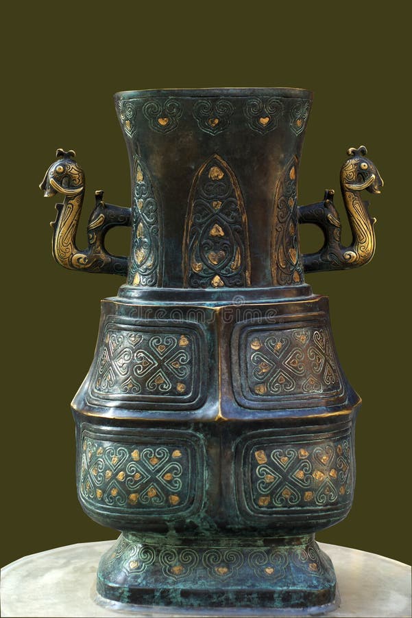 Chinese bronze pot stock photos
