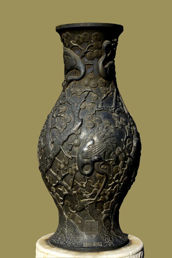 Chinese bronze vase stock image. Image of mistery, surface 3784609
