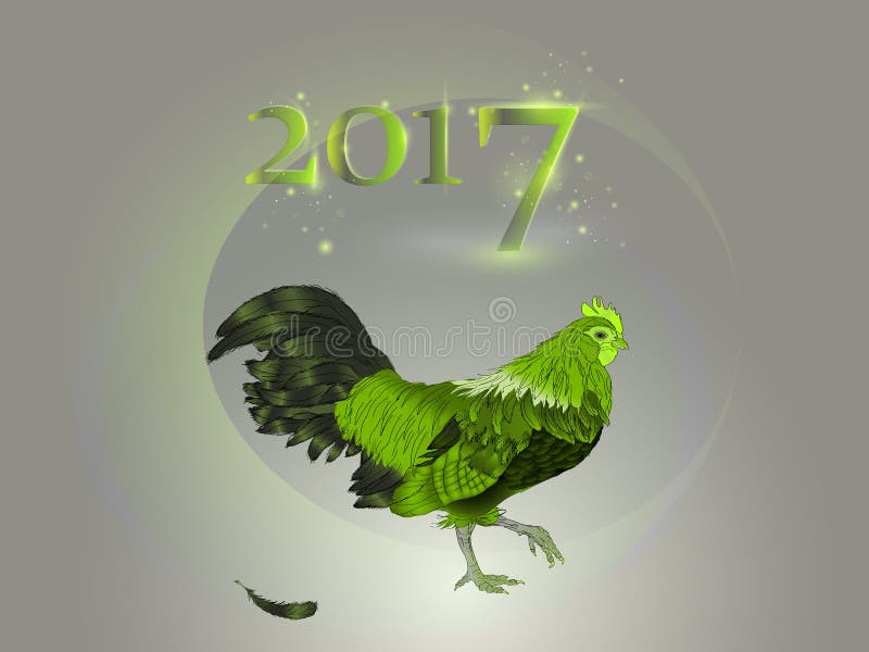 chinese-calendar-year-of-the-rooster-2017-stock-vector-illustration