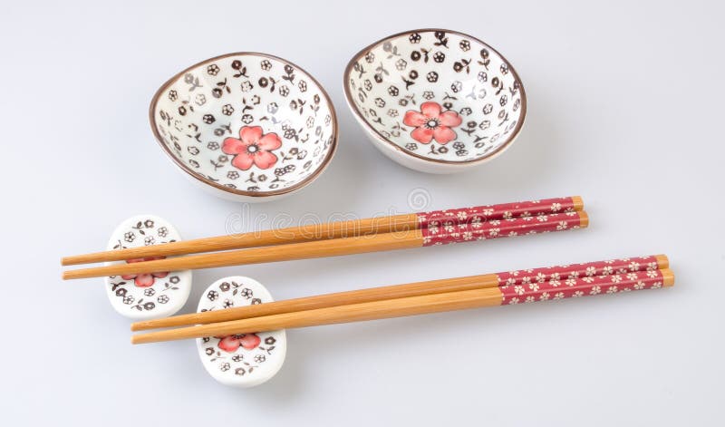 chinese chopsticks or chopsticks set on a background.