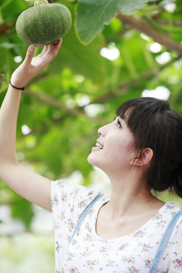 Chinese city girl in garden