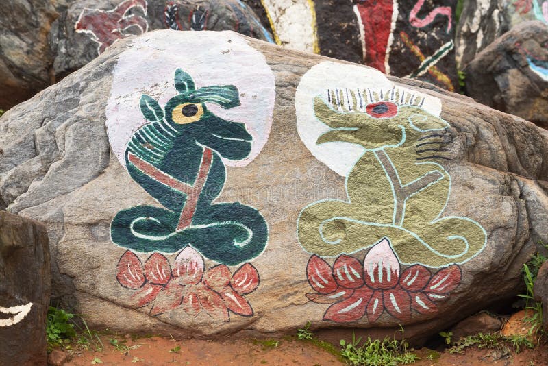 Colorful painting of abstract animal totem royalty free stock photos