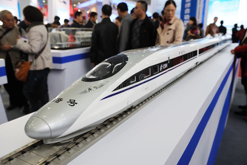 Chinese CRH380A High Speed Train Model Editorial Photography Image of