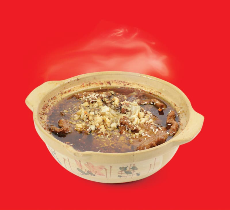 Chinese Cuisine. Beef Hot Pot. Stock Photo Image of beef, plate 20124670