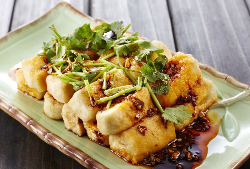 Chinese Cuisine, Deep Fried Tofu Stock Image - Image of fresh
