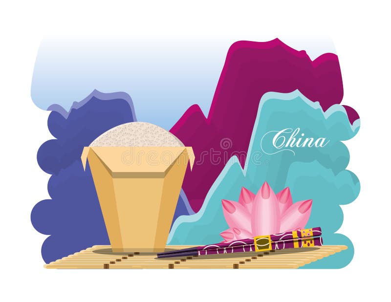 Chinese culture set icons vector illustration