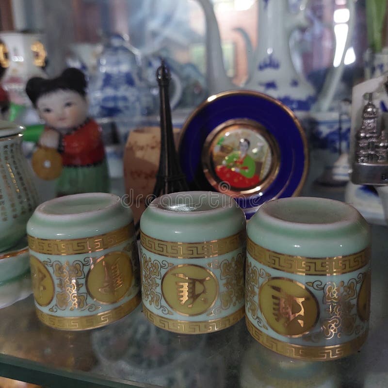 Chinese Decorative Cup for Drinking Tea during Chinese New Year Celebration Stock Image Image