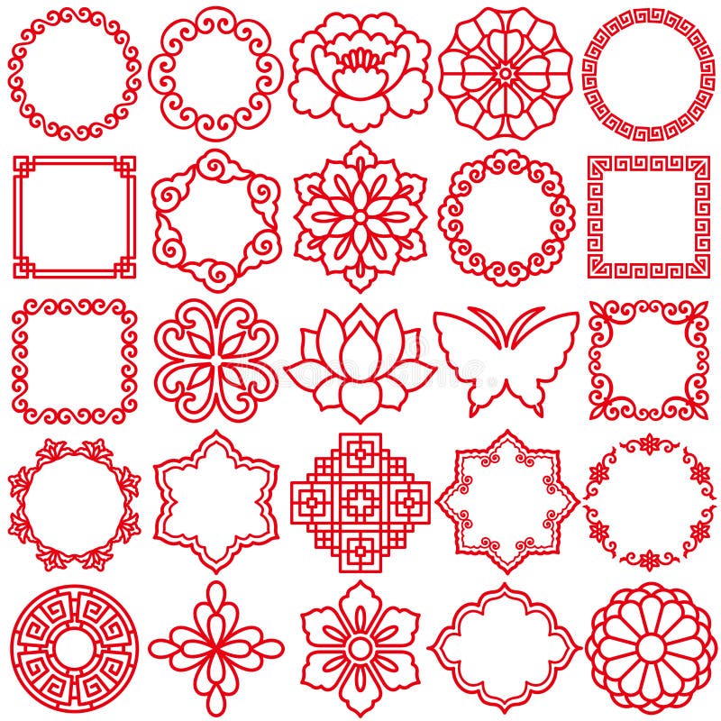 Chinese decorative icons royalty free illustration Chinese decorative icons royalty free illustration