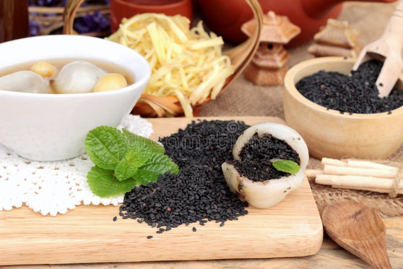 Chinese Dessert ,glutinous Rice Balls in Ginger Soup. Stock Image