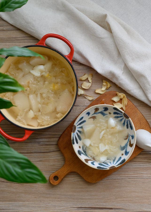 Chinese Dessert Made with Pear and Snow Fungus Stock Image Image of