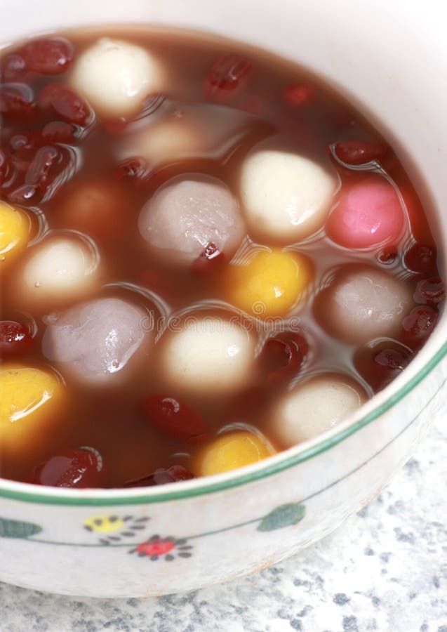 Chinese Dessert, Red Bean Soup with Rice Ball Stock Image Image of