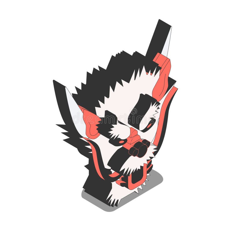 Red Chinese Devil Mask stock illustration. Illustration of chinese