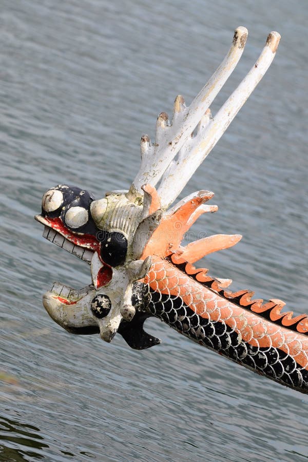 Chinese Dragon Boat Head stock photo. Image of worn, head 23374282