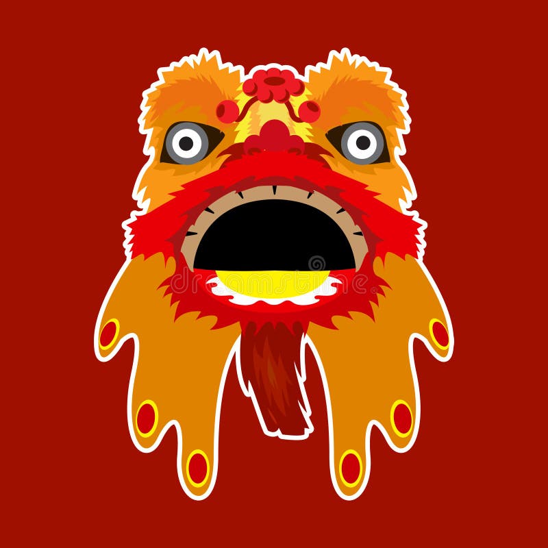 Chinese Dragon Dance illustration for greeting chinese new year, card or web design etc