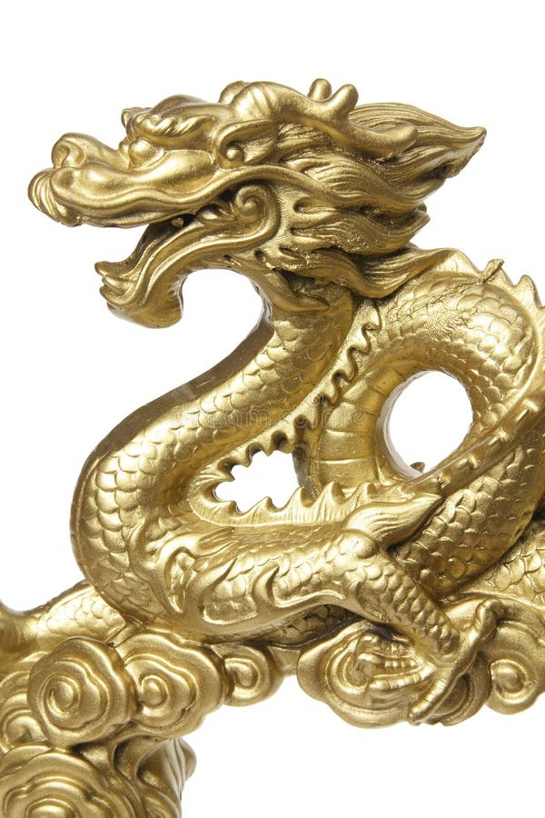 Golden Dragon Figurine stock photo. Image of chinese - 24224656