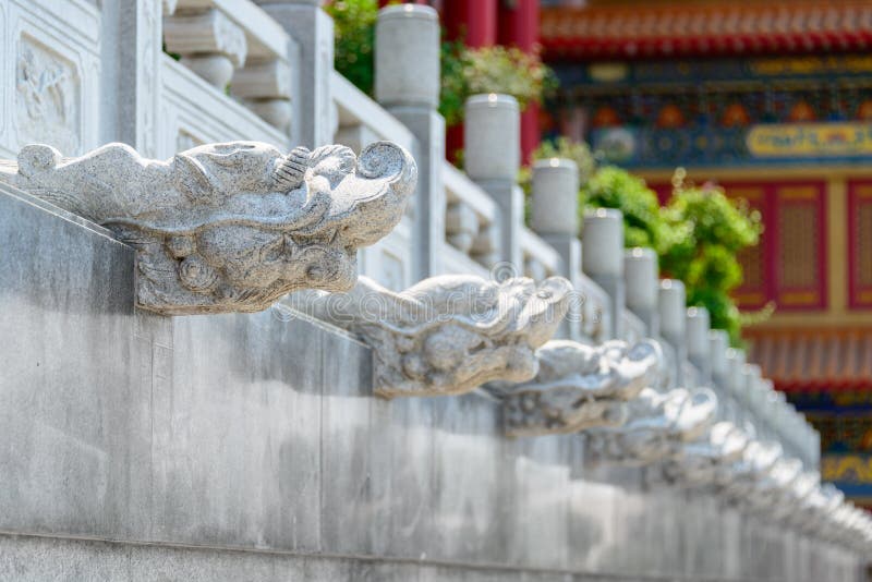 Chinese Dragon Head Stone Sculpture Stock Photo Image of decoration