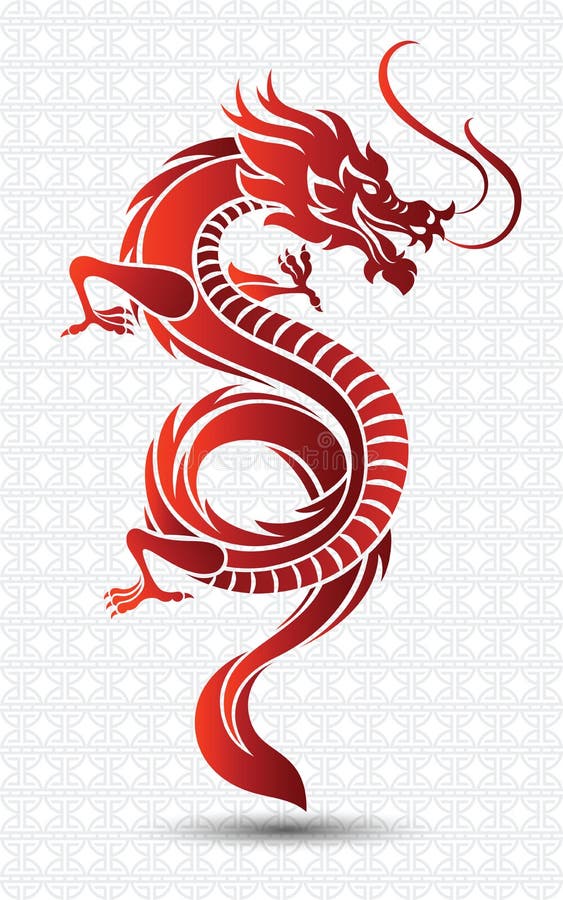 Chinese or eastern red dragon isolated Royalty Free Vector