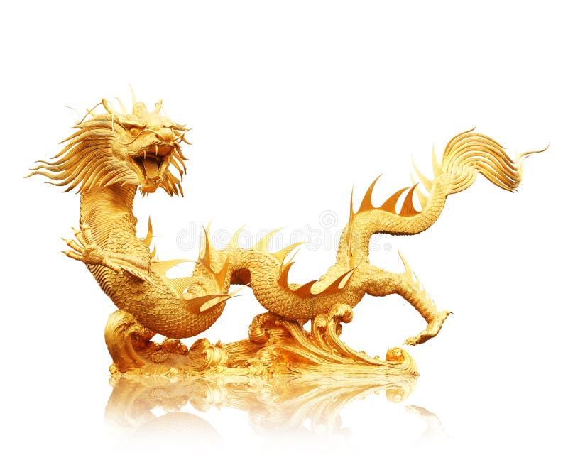 Chinese dragon isolated on white with clipping path.