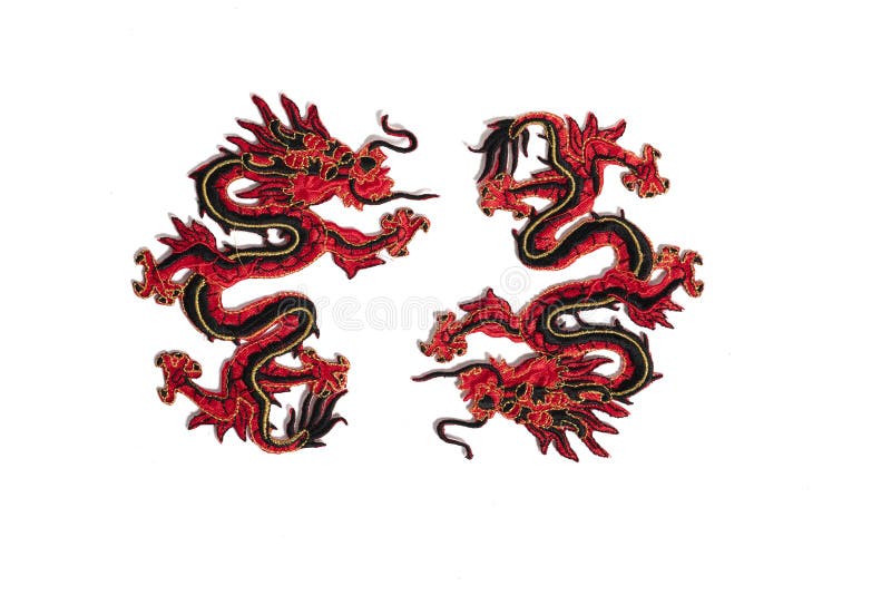 Chinese Dragon Textile Patch for Clothes Customization, Isolated on ...