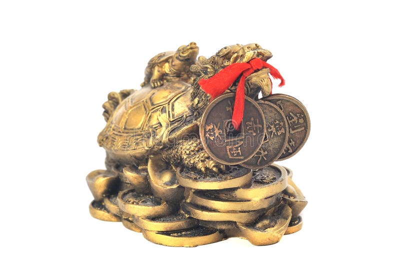Chinese dragon turtle symbol of money on a white background stock photography Chinese dragon turtle symbol of money on a white background stock photography
