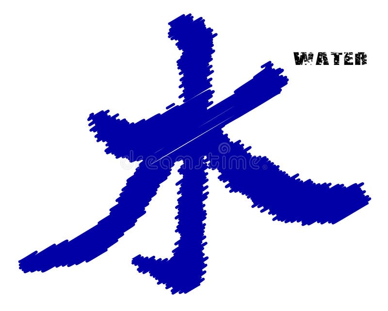 The Chinese Element Symbol for Water Stock Vector Illustration of