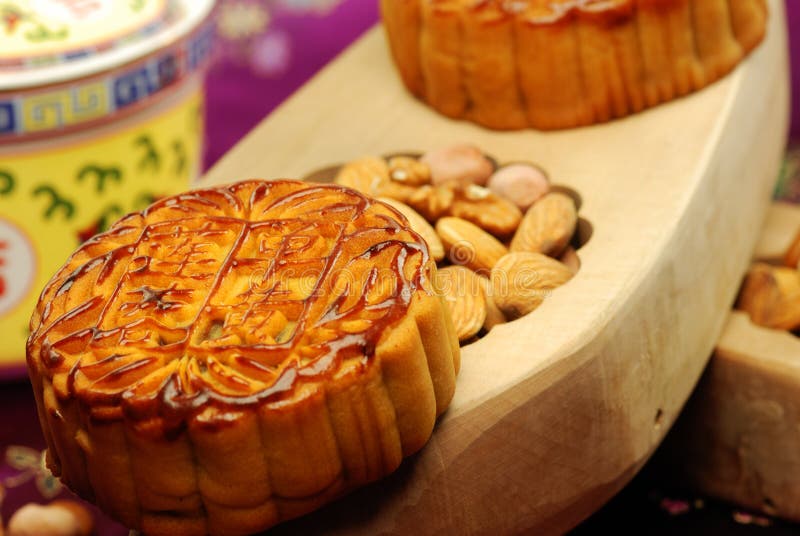 Chinese famous food--Moon cake royalty free stock photo Chinese famous food--Moon cake royalty free stock photo