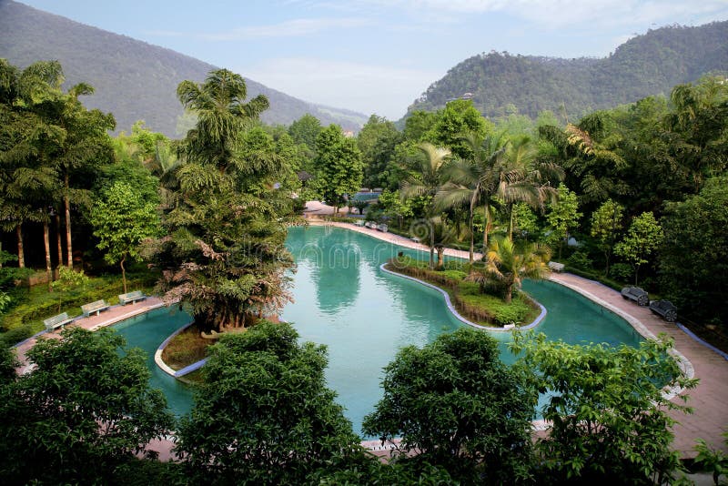 Chinese famous tourist scenic spot Chongqing East Hot Springs Spa celestial stock photos Chinese famous tourist scenic spot Chongqing East Hot Springs Spa celestial stock photos