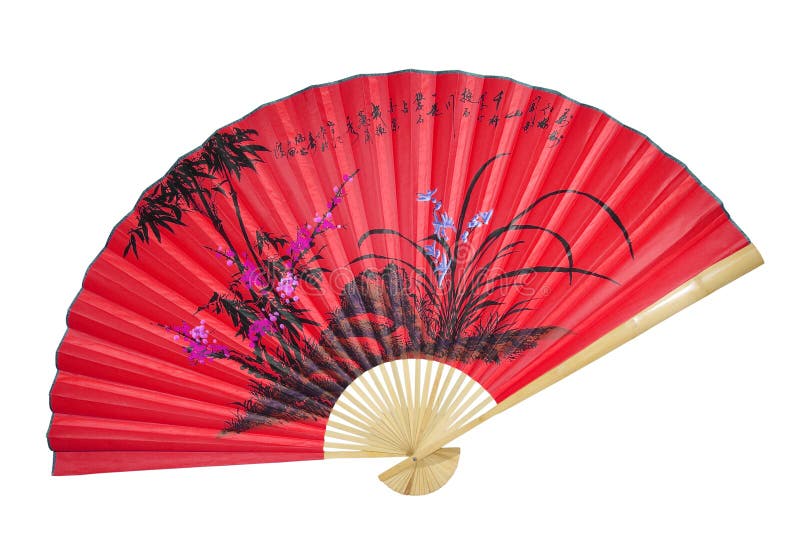 Red Chinese Fan stock photo. Image of chinese, white, artistry 1687910