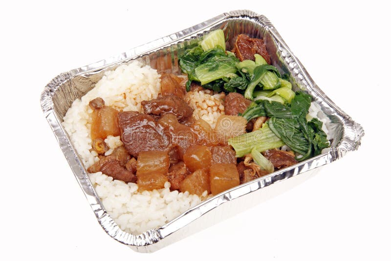 Lunch box Chinese fast food -- Sirloin meal.