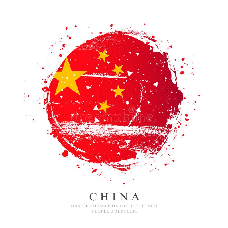 Download Chinese Flag In The Shape Of A Large Circle. Vector ...