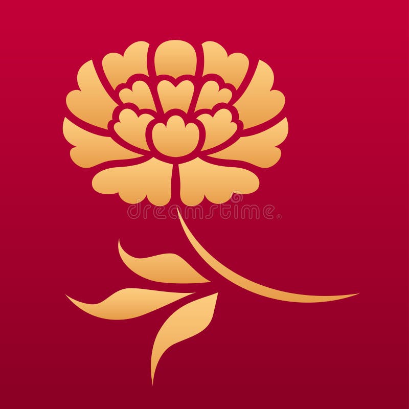 Chinese Floral Decorative Element. Chinese Traditional Flower Pattern