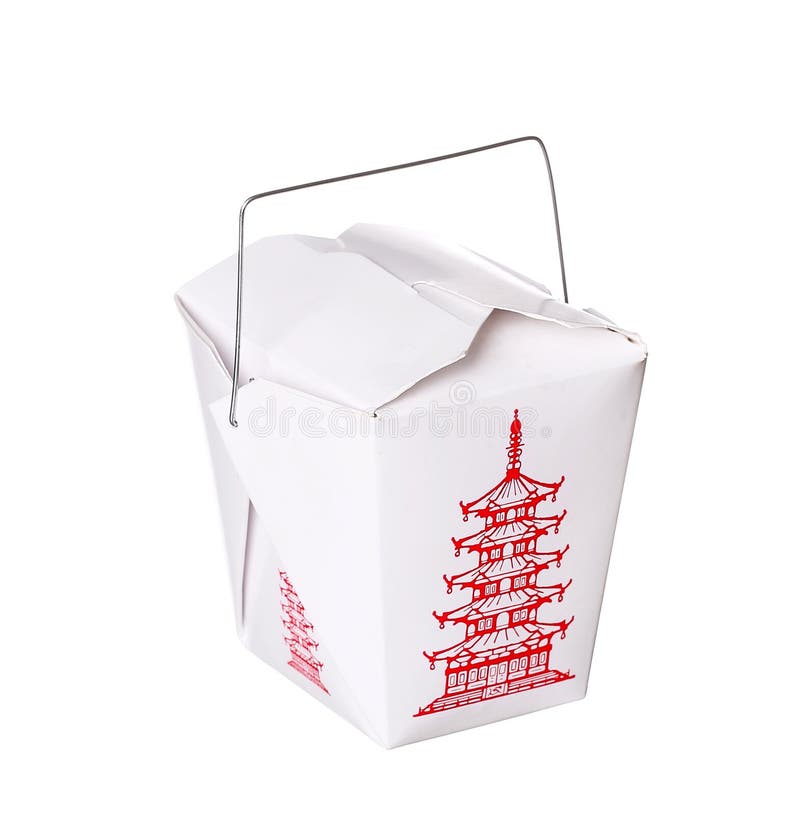 Chinese Food Box Container Isolated on White Stock Image Image of