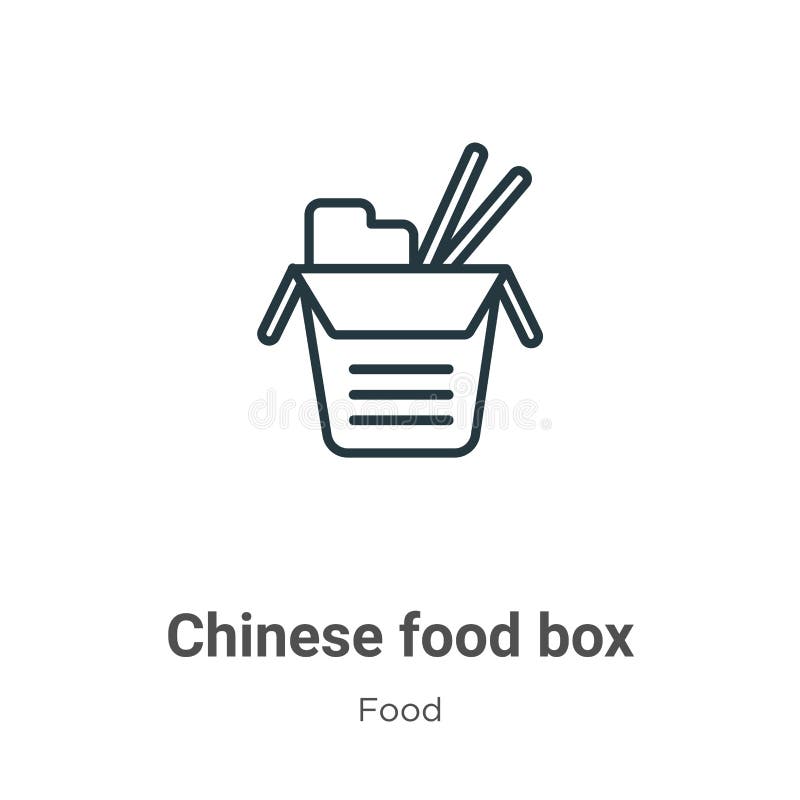 Chinese Food Box Icon in Filled, Thin Line, Outline and Stroke Style. Vector Illustration of Two