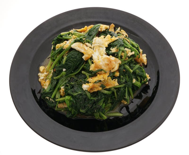 Chinese Food. Fried Spinach with Eggs Stock Photo Image of cuisine, chinese 82016116
