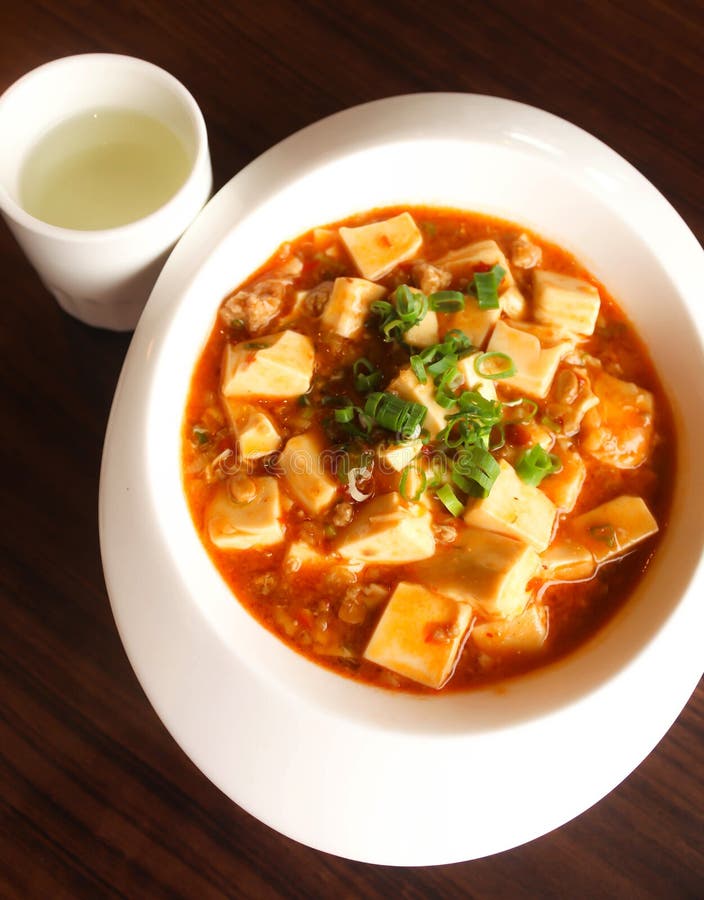 Chinese Tofu Dish Mapo Doufu, Mapo-Tofu Stock Image - Image of meat ...