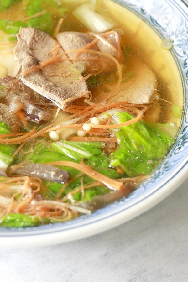 Chinese food, pork liver soup