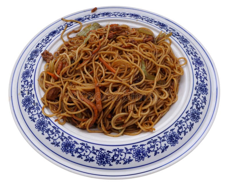 Chinese Food. Spaghetti With Chicken Pork And Veal Stock ...