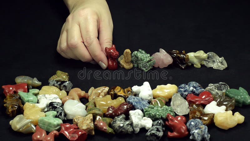 12 Chinese Gemstone Animals Stock Footage - Video of carvings, howlite:  50803964