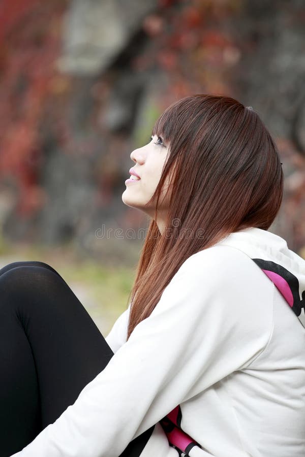 Chinese girl in autumn