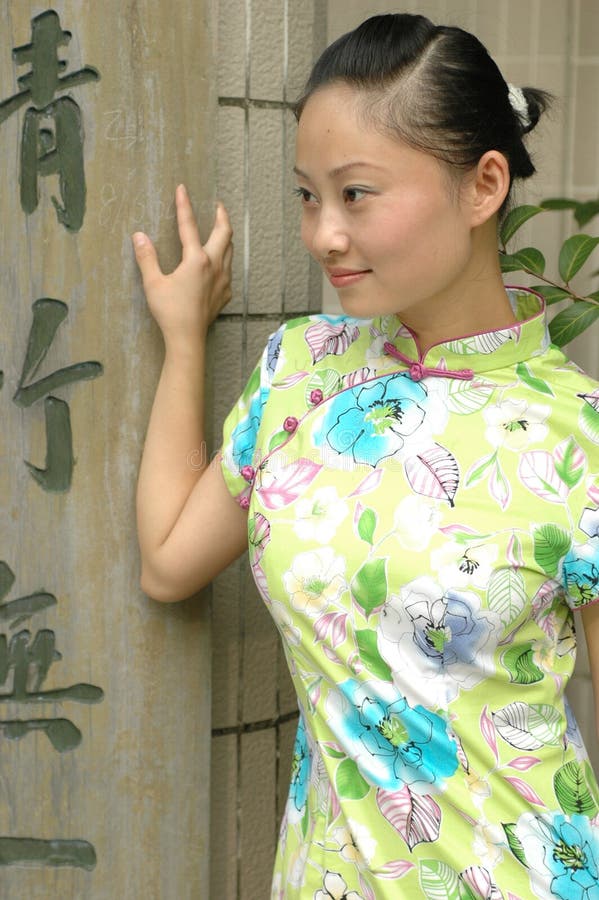 Chinese Girl With Chinese Signs Picture. Image 5742755