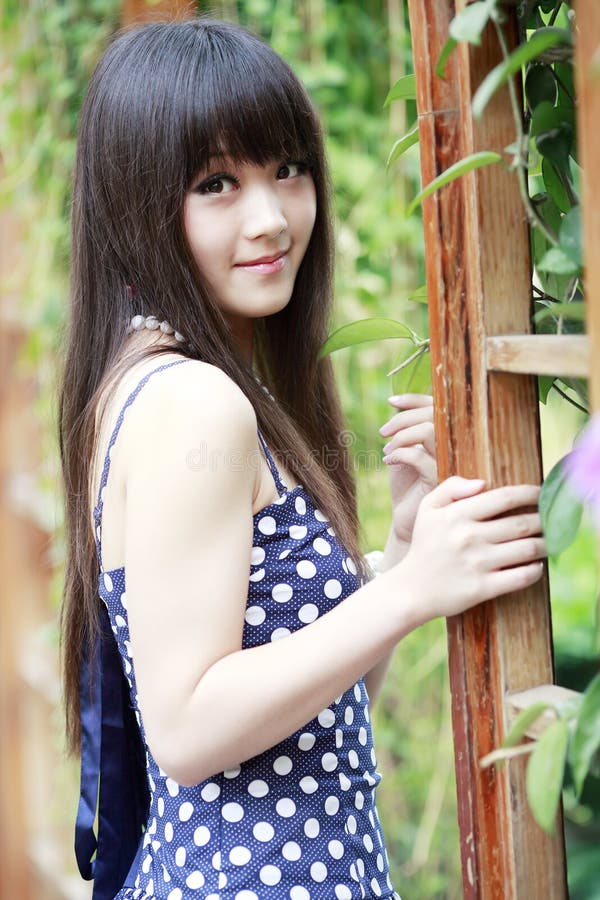 Chinese girl in the garden