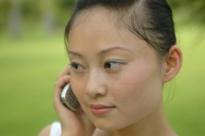 Chinese girl with mobile phone