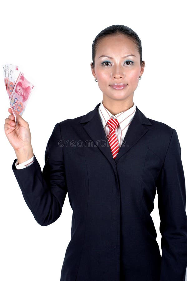 Chinese girl with money