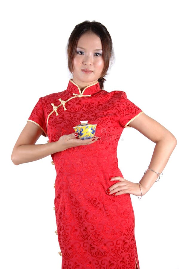 Chinese girl with tea cup