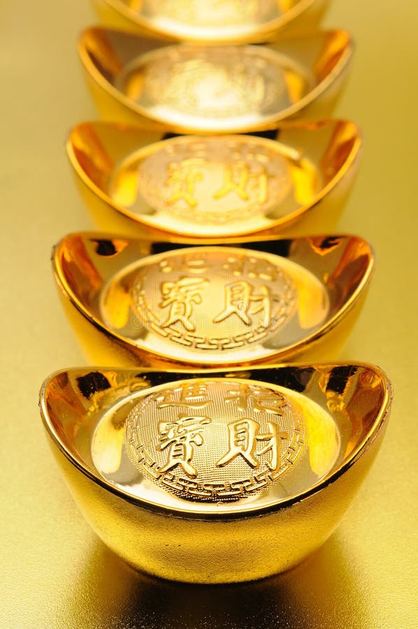 chinese gold ingots stock image. image of chinese, fine