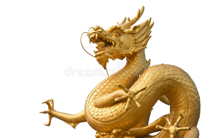 Chinese Golden Dragon Statue royalty free stock photography