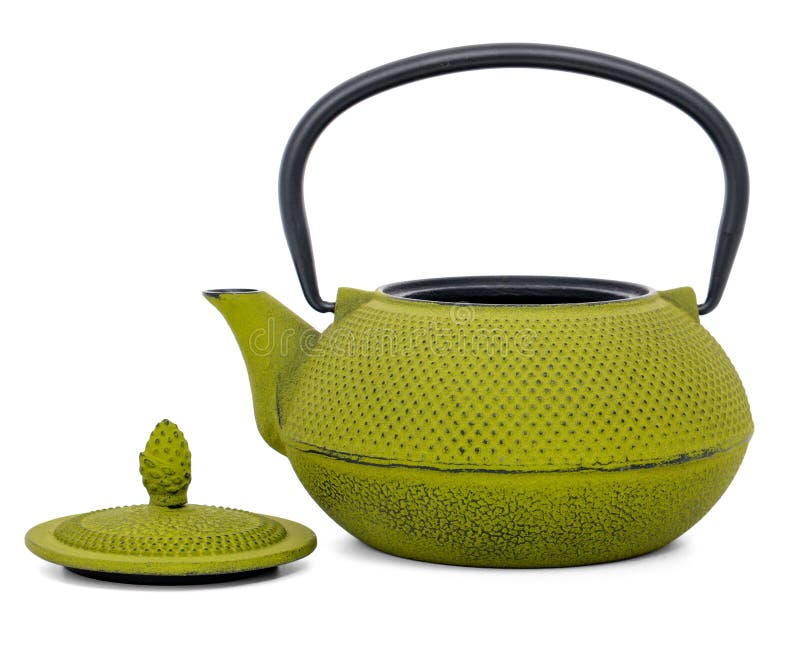 Chinese Green Teapot With Open Lid Over The White Backg Stock Photo Image of green, culture